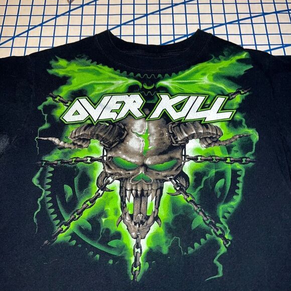 2007 Overkill Band T-Shirt Youth Black Green Short Sleeve Graphic Tee No Tag - Picture 4 of 8